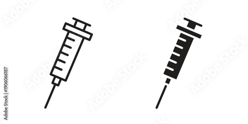 Syringe injection icon symbol, logo illustration. Pixel perfect vector graphics