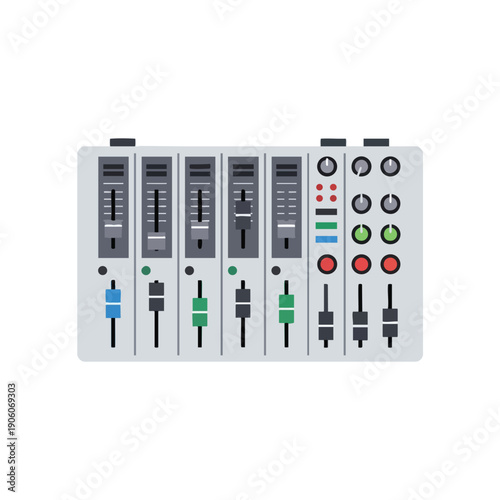 Modern Audio Mixer Panel for Music Production and Sound Engineering