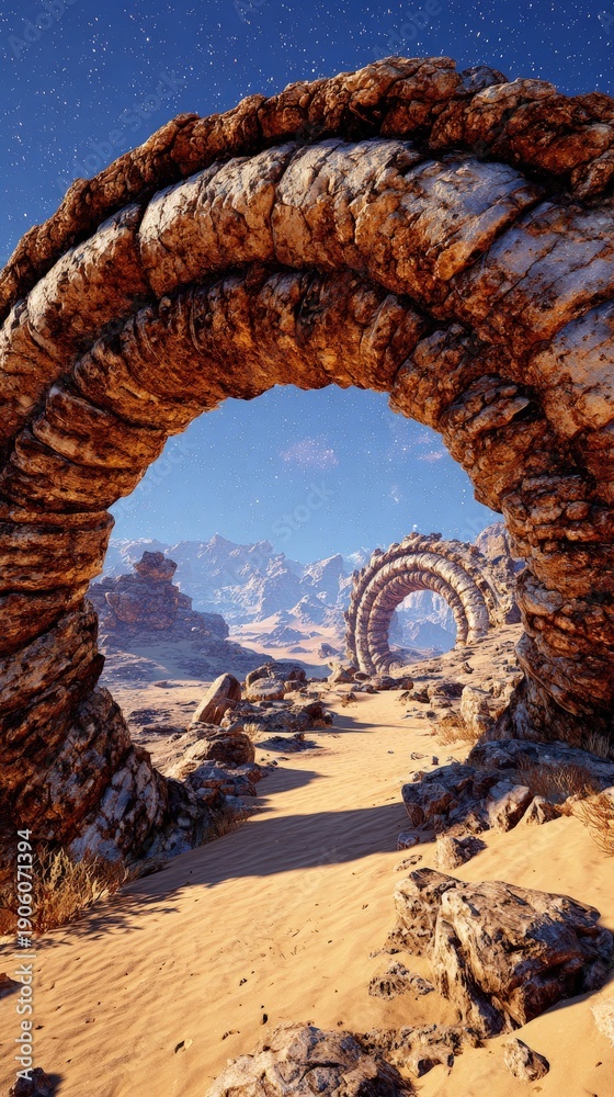 Fototapeta premium Pixelated Desert Archway Landscape
