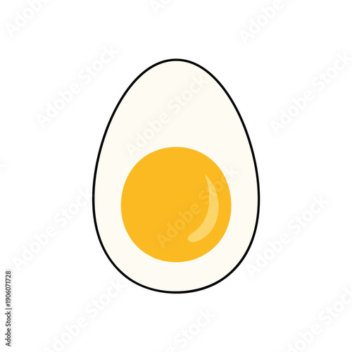 Close up of a Fresh Boiled Egg Slice on a White Background