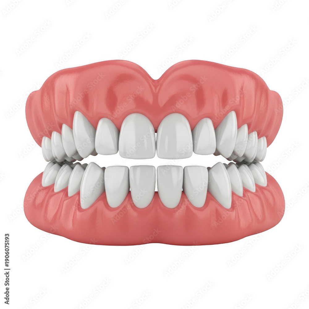 Obraz premium An illustration of a human mouth showing teeth and gums alignment from the inside