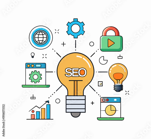 A flat vector illustration of global social media icons and business communication symbols connecting people through a mobile technology network concept