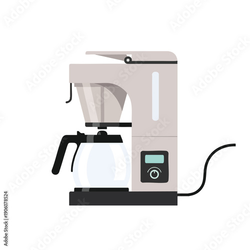 Modern Coffee Maker on Kitchen Counter with Coffee Overflow Drip Tip