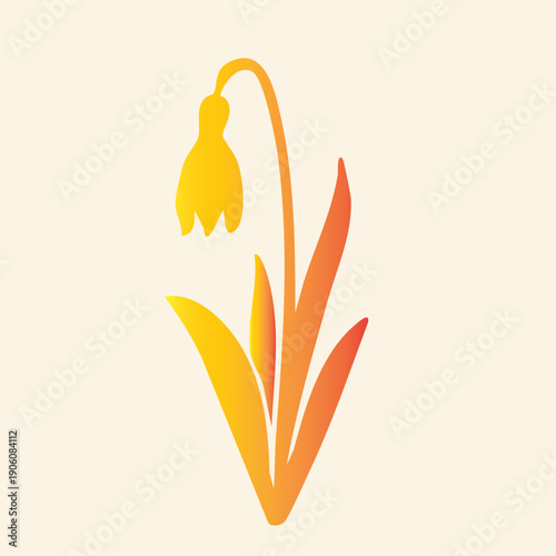 Vector illustration of a yellow corn plant featuring a golden grain pattern and green leaf design as a nature symbol for autumn harvest.