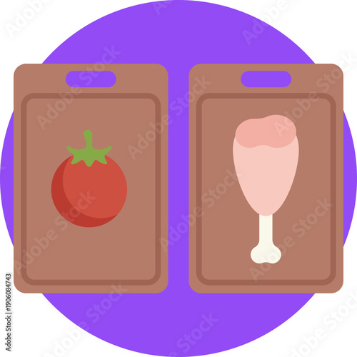 Represents a clean food preparation surface used to safely cut and handle ingredients, helping prevent cross-contamination.