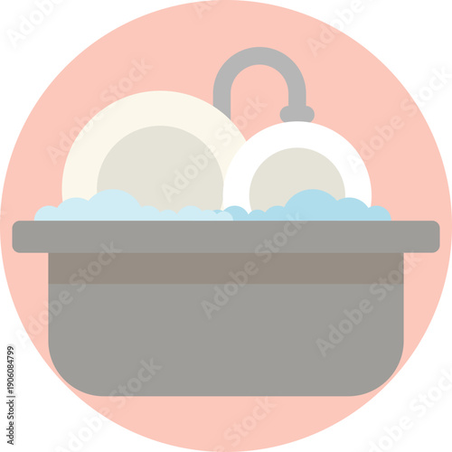 Illustrates the process of washing plates and utensils to maintain cleanliness and prevent food contamination.