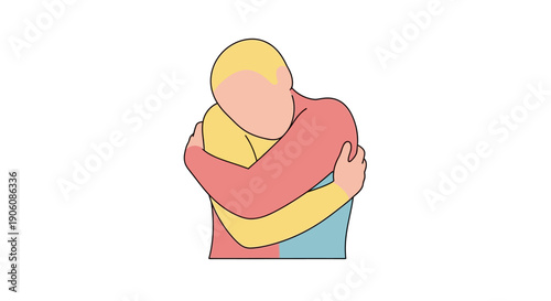 Two people embracing each other in a warm and tender hug, conveying affection and togetherness