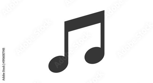 Single black musical note symbol on a white background.