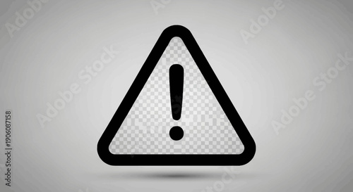 Black and white triangular warning sign with exclamation mark.