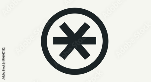 Black asterisk symbol in a circle on a light background.