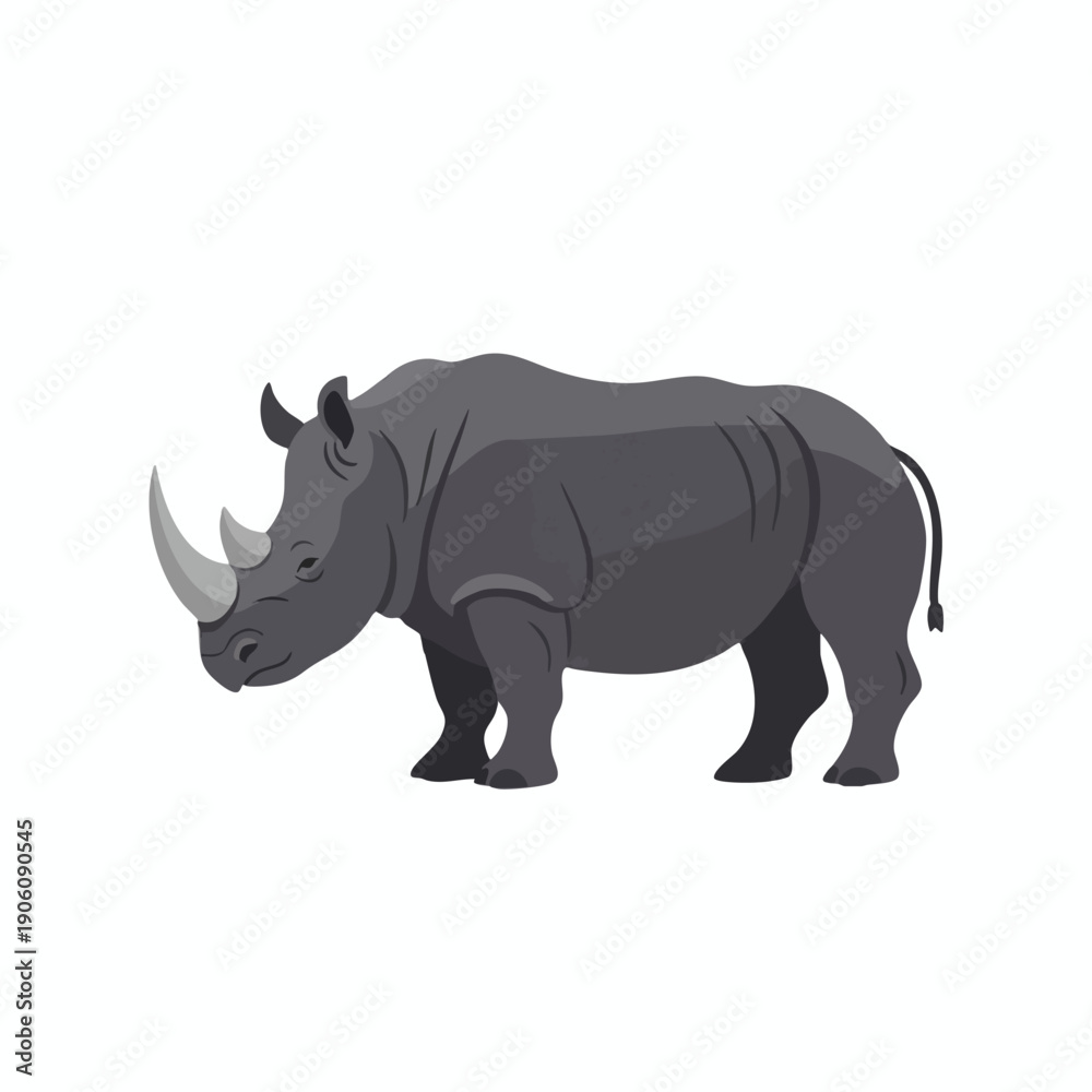 Fototapeta premium Vector illustration of a rhinoceros on white background