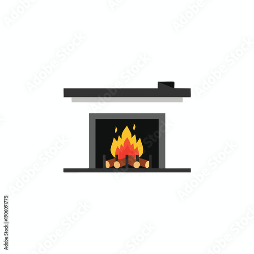 Cozy Fireplace Illustration