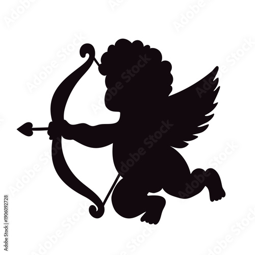 Cupid outline; vector illustration