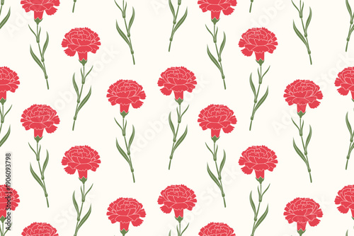 seamless carnation floral pattern, perfect for Mother's Day. Works great for banners and all types of printing