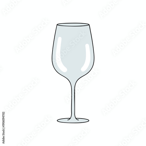 Empty Wine Glass Illustration