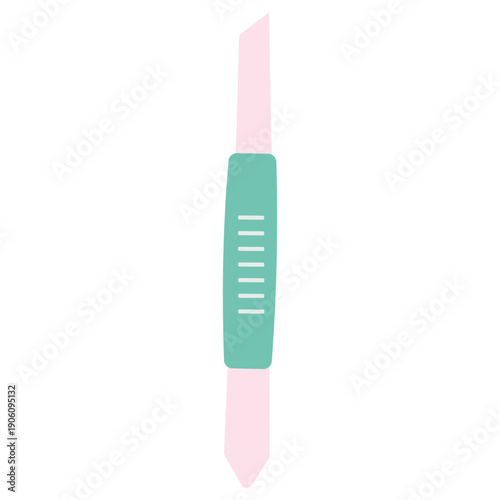Professional dual-ended cuticle pusher for manicure. Flat vector illustration of nail cleaner tool isolated on white