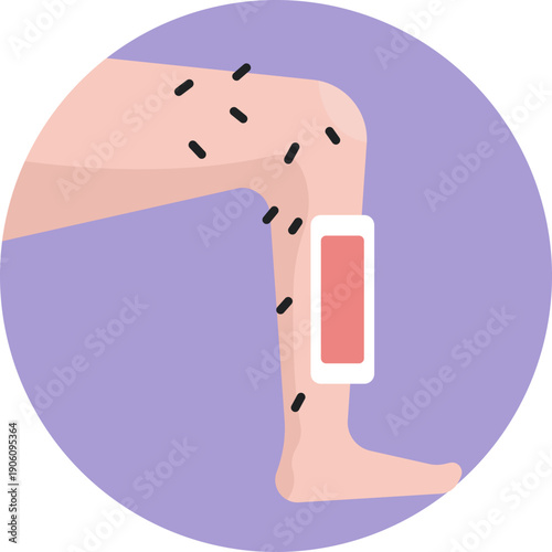 Icon representing leg wax strips used for removing unwanted body hair from the legs.