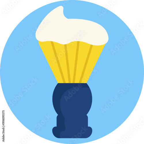 A soft brush designed for applying and spreading hair removal foam evenly on the skin.