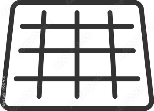 広げた、レジャーシートのアイコン（線画）のイラスト