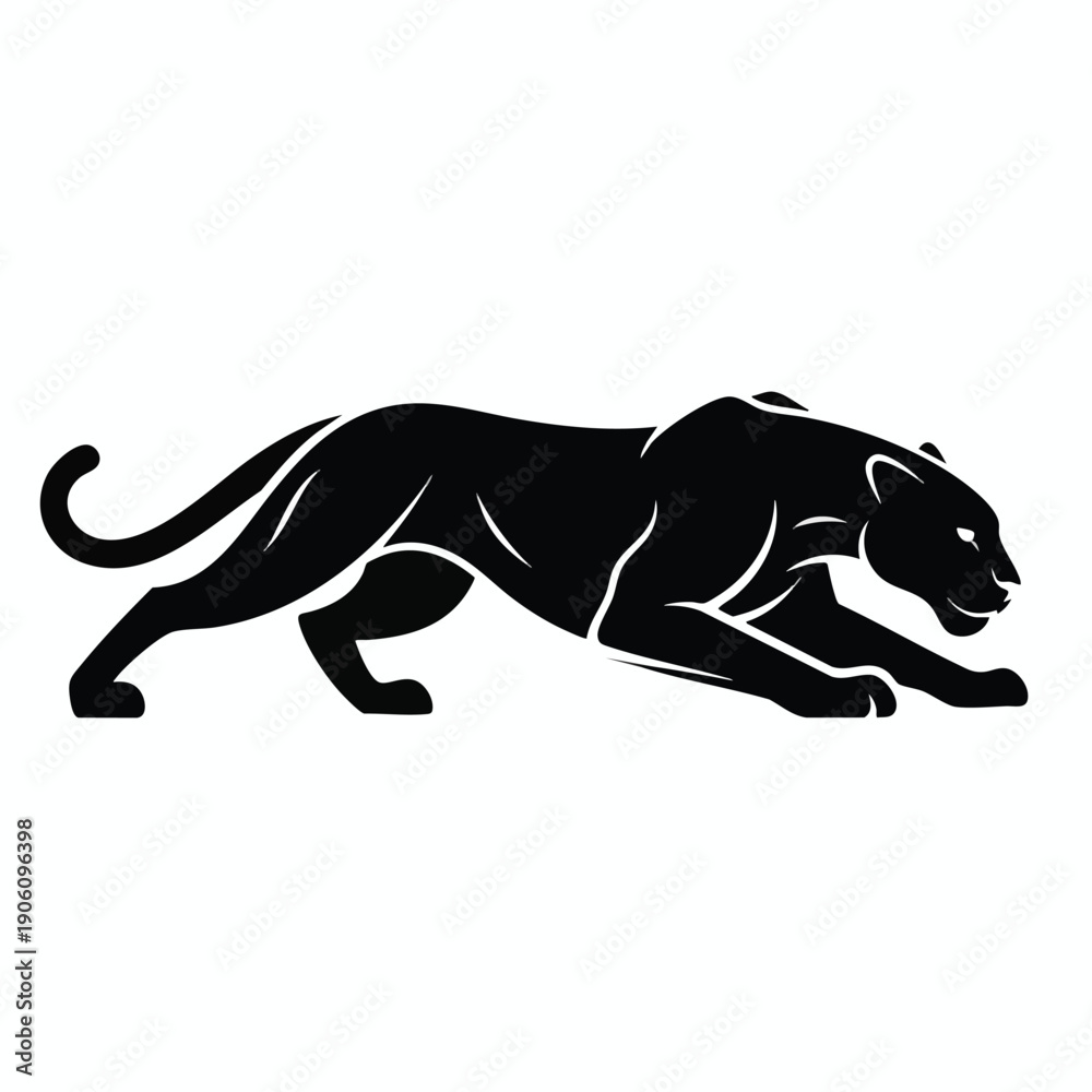 Fototapeta premium Black Panther Silhouette Stalking Prey