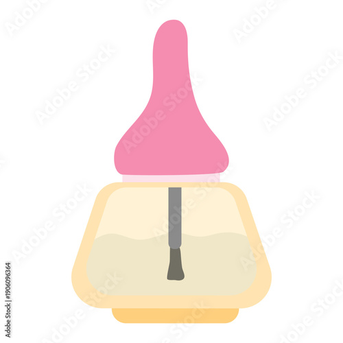 Colorful nail polish bottle collection with brush. Flat vector illustration set for manicure salon, beauty care, and fashion cosmetics