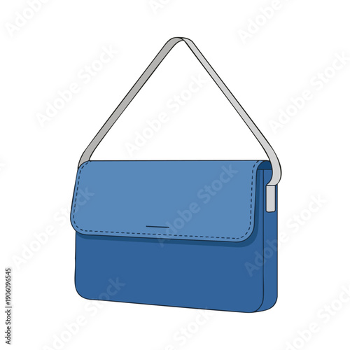Stylish blue crossbody bag illustration