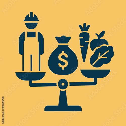 Fair Wages Symbol Flat Design