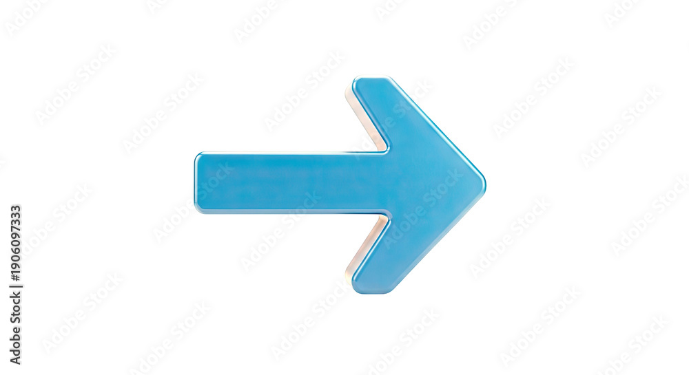 Obraz premium 3D Blue Arrow Pointing Right