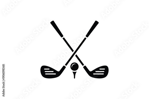 Black Golf Club Icon Graphic Design