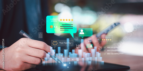 Obraz na plátně Real-time customer feedback and data analytics empower businesses to improve user experience and decision-making