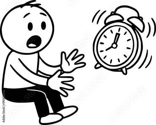 Ludzik doodle - budzik