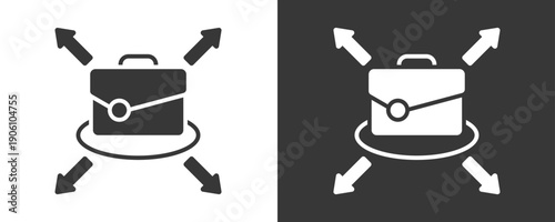Career Option Icon Set Vector Collection Isolated In Black And White
