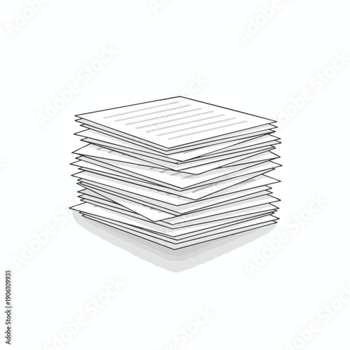 Stack of White Paper Sheets for Office or School Use