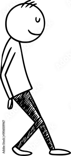 Ludzik doodle - opierający się 2