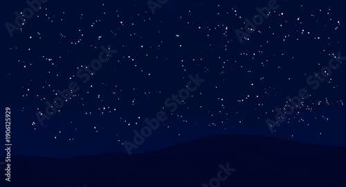 night, landscape, vector, illustration, scenery, nature, outdoor, sky, dark, moon, stars, starlight, silhouette, mountains, hills, forest, trees, meadow, horizon, clouds, calm, peaceful, serene, quiet