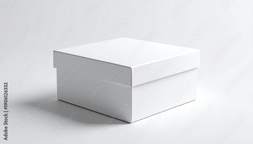 Fototapeta premium Elegant Minimal White Gift Box on White Background