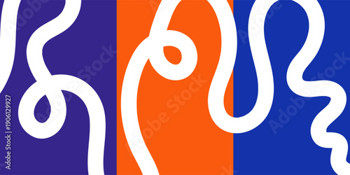 Vibrant abstract poster with flowing shapes in warm colors featuring colorful, fluid wavy lines for a dynamic