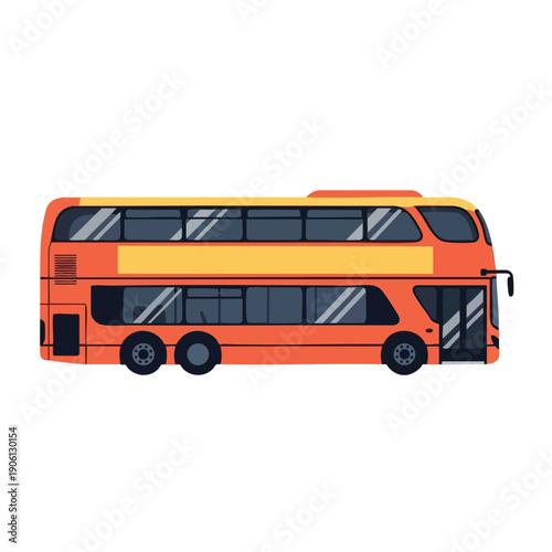 Vibrant Double Decker City Bus Illustration