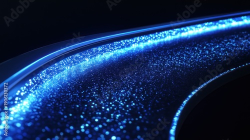 Wallpaper Mural Abstract glowing blue curve on dark background Torontodigital.ca