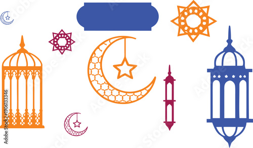 Islamic Ramadan Decorative Silhouette Set