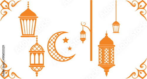 Islamic Ramadan Decorative Silhouette Set