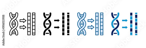 Chromosome Mapping Icon Set Multiple Style Collection