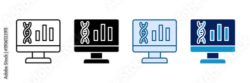 Bioinformatics Analysis Icon Set Multiple Style Collection