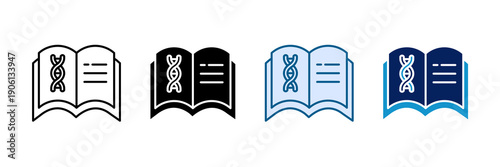 Epigenetics Study Icon Set Multiple Style Collection