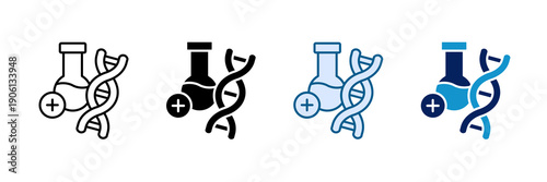 Clinical Genomics Icon Set Multiple Style Collection