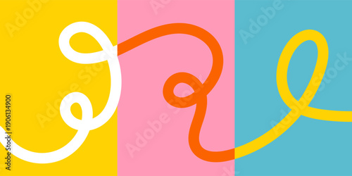 Vibrant abstract poster with flowing shapes in warm colors featuring colorful, fluid wavy lines for a dynamic