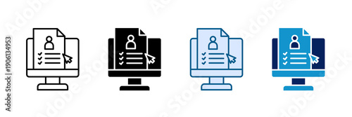 Job Application Form Icon Set Multiple Style Collection