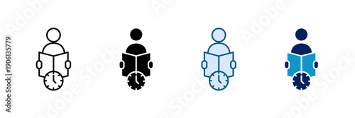 Reading Habit Icon Set Multiple Style Collection