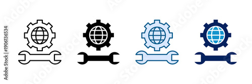 Network Settings Icon Set Multiple Style Collection