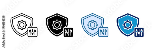 Security Settings Icon Set Multiple Style Collection